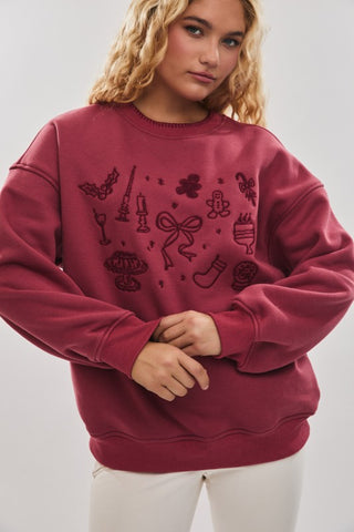 ***PREORDER***Christmas Embroidered Sweatshirt