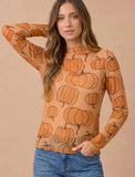 ***PREORDER***Pumpkin Mesh Top(ETA 8/21)