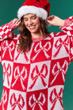 ***PREORDER***Christmas Bow Check Sweater