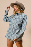 ***PREORDER***Checkered Denim Shacket